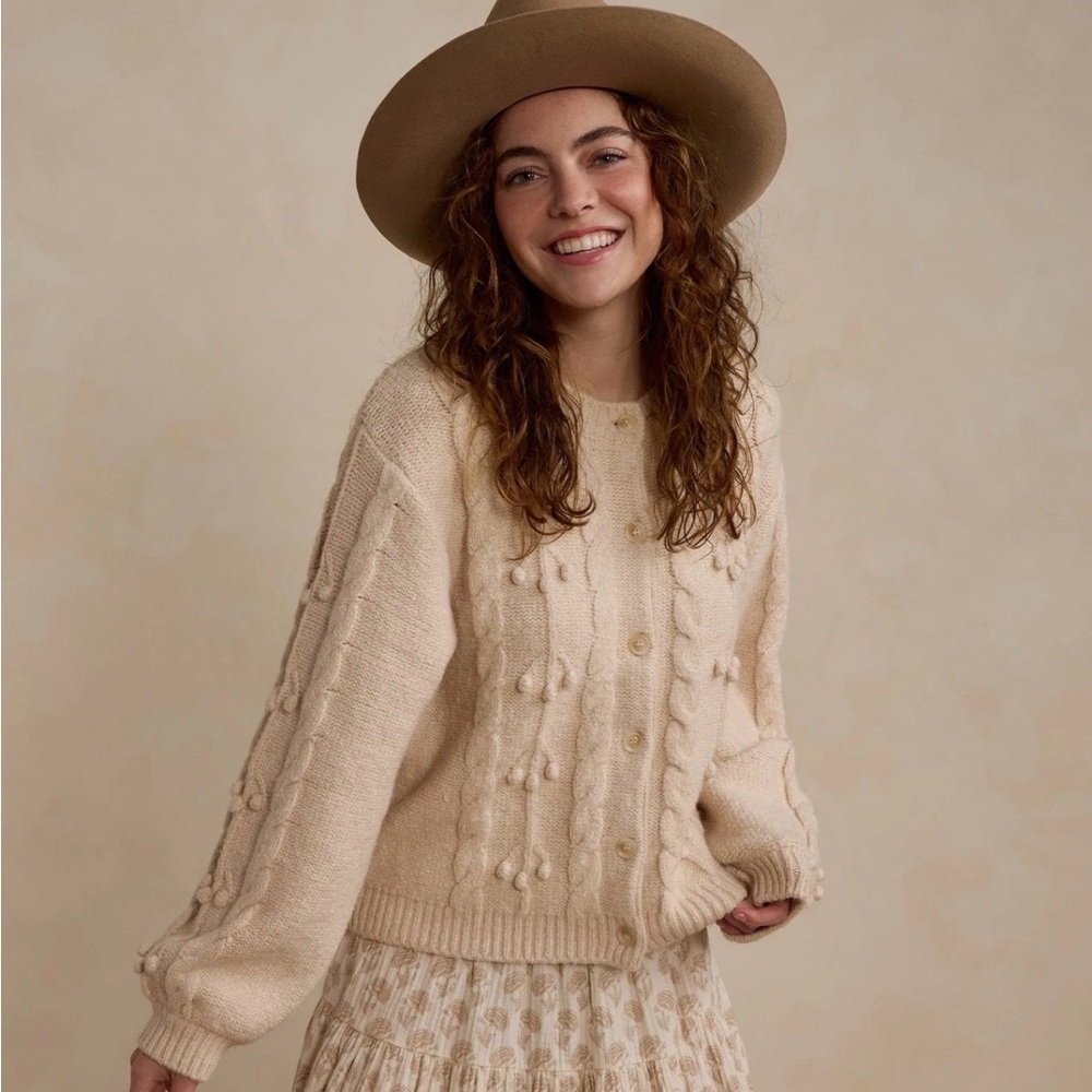 Rylee + Cru Womens Bobble Cardigan Shell Soft Cozy Outerwear Sweater XL